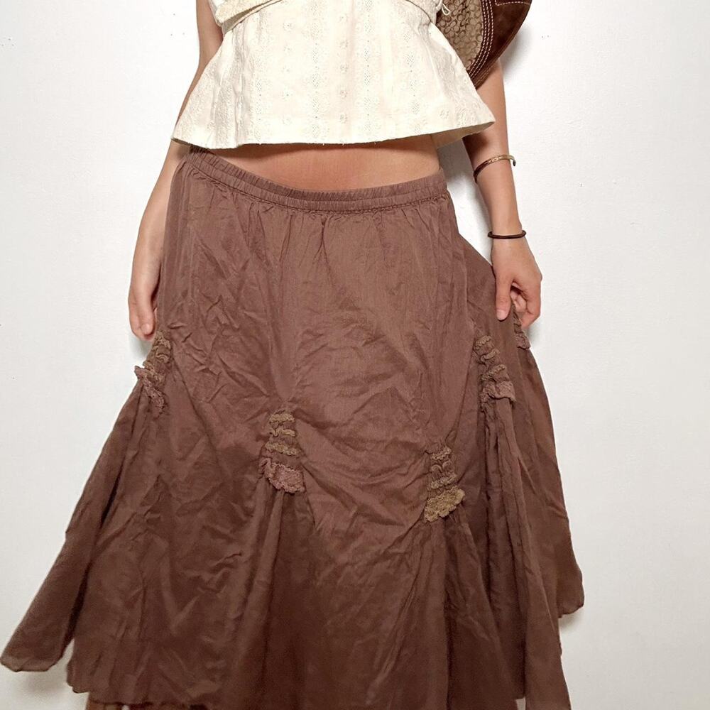 Y2k allison britney brown midi skirt with gorgeous details